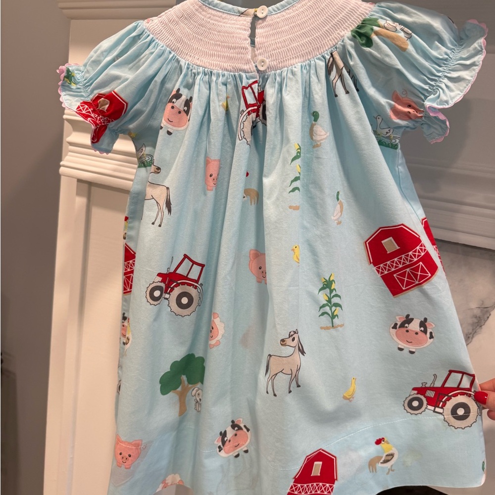 Lil Cactus Smocked Farm Animal Dress | Size 2T - Picture 3 of 6